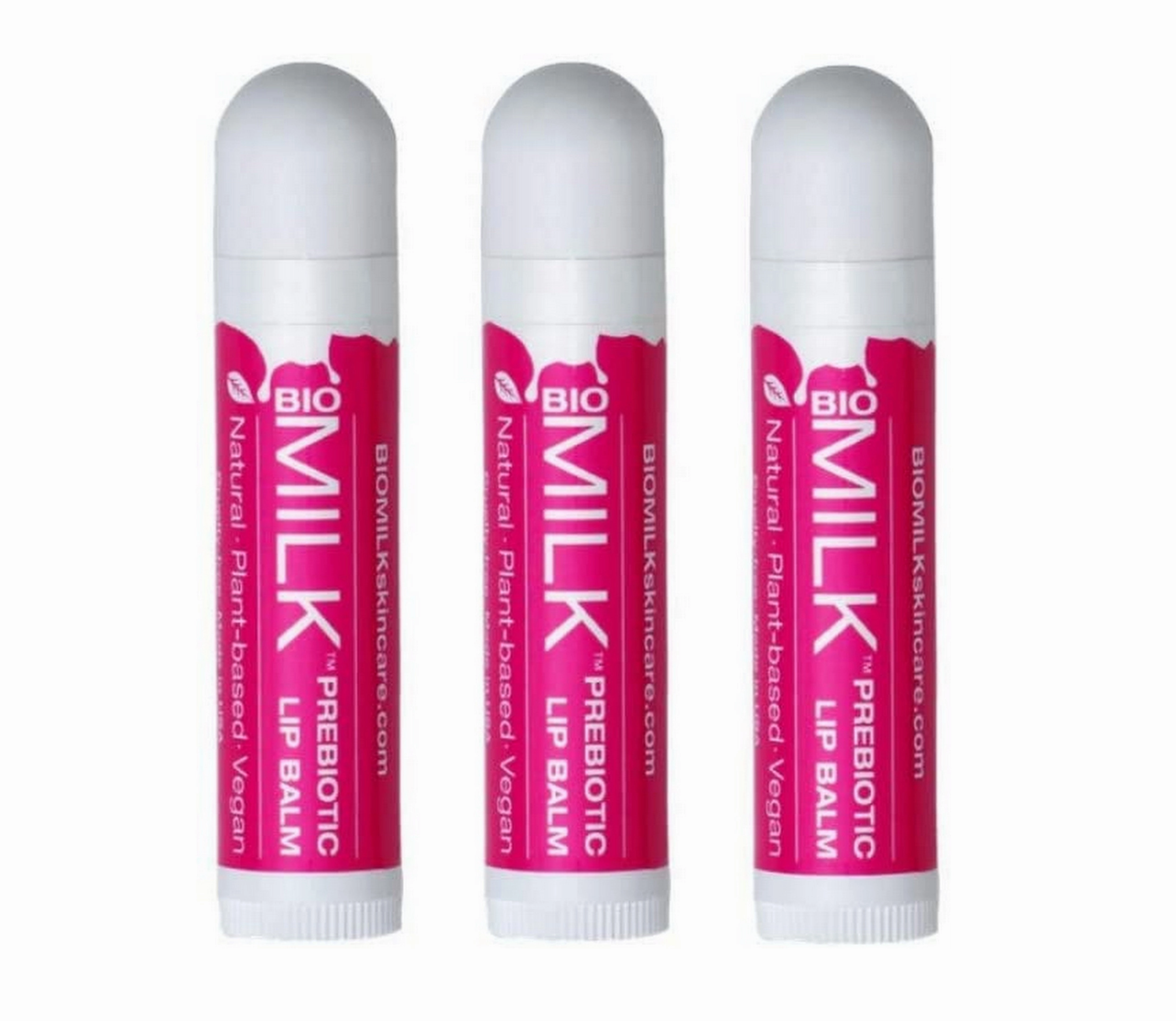 BIOMILK Probiotic Skincare Vegan Prebiotic Lip Balm 3 Pack (3 pcs)