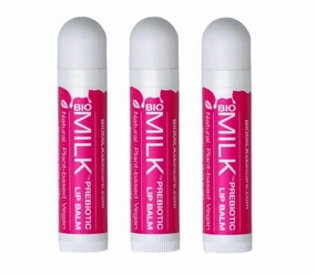 BIOMILK Probiotic Skincare Vegan Prebiotic Lip Balm 3 Pack (3 pcs)