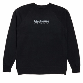 Birdhouse Logo Sweatshirt - Black Fax Machines Industrial Clothing