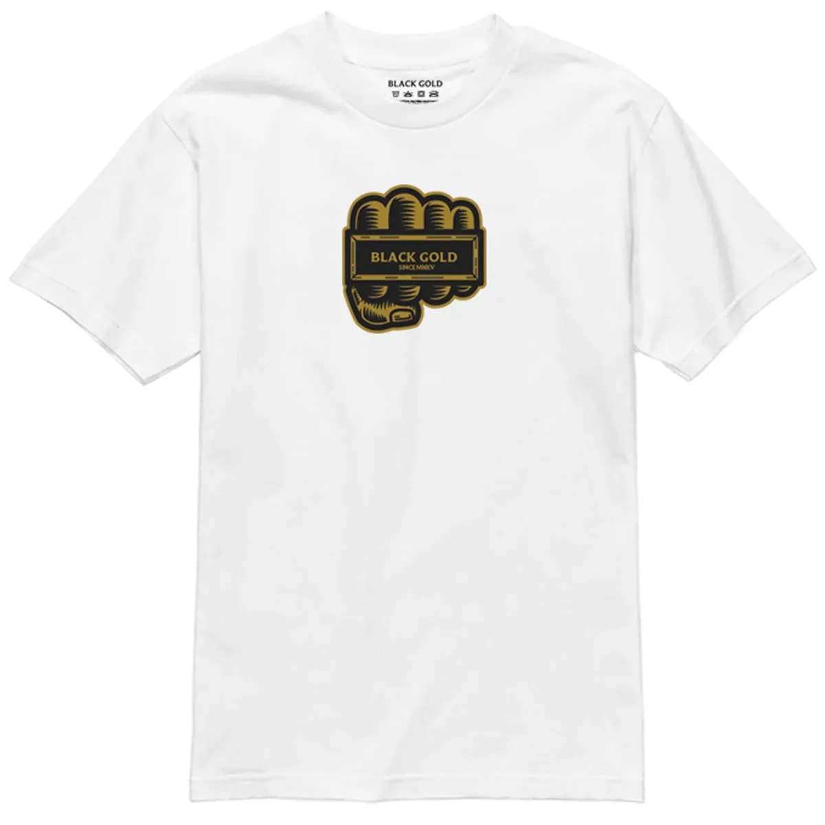 Black Gold 4 Finger Ring T-Shirt - White Outdoor Decor Versatile Pieces