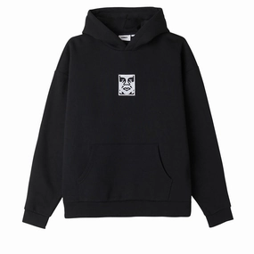 Board Games Obey Bold Icon Extra Heavy Hoodie - Black Cards