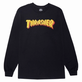 Board Games Thrasher Stacked Long Sleeve T-Shirt - Black Pest Control
