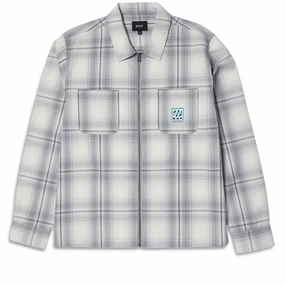 Books HUF Fillmore Plaid Shacket Jacket - Grey Evening Wear