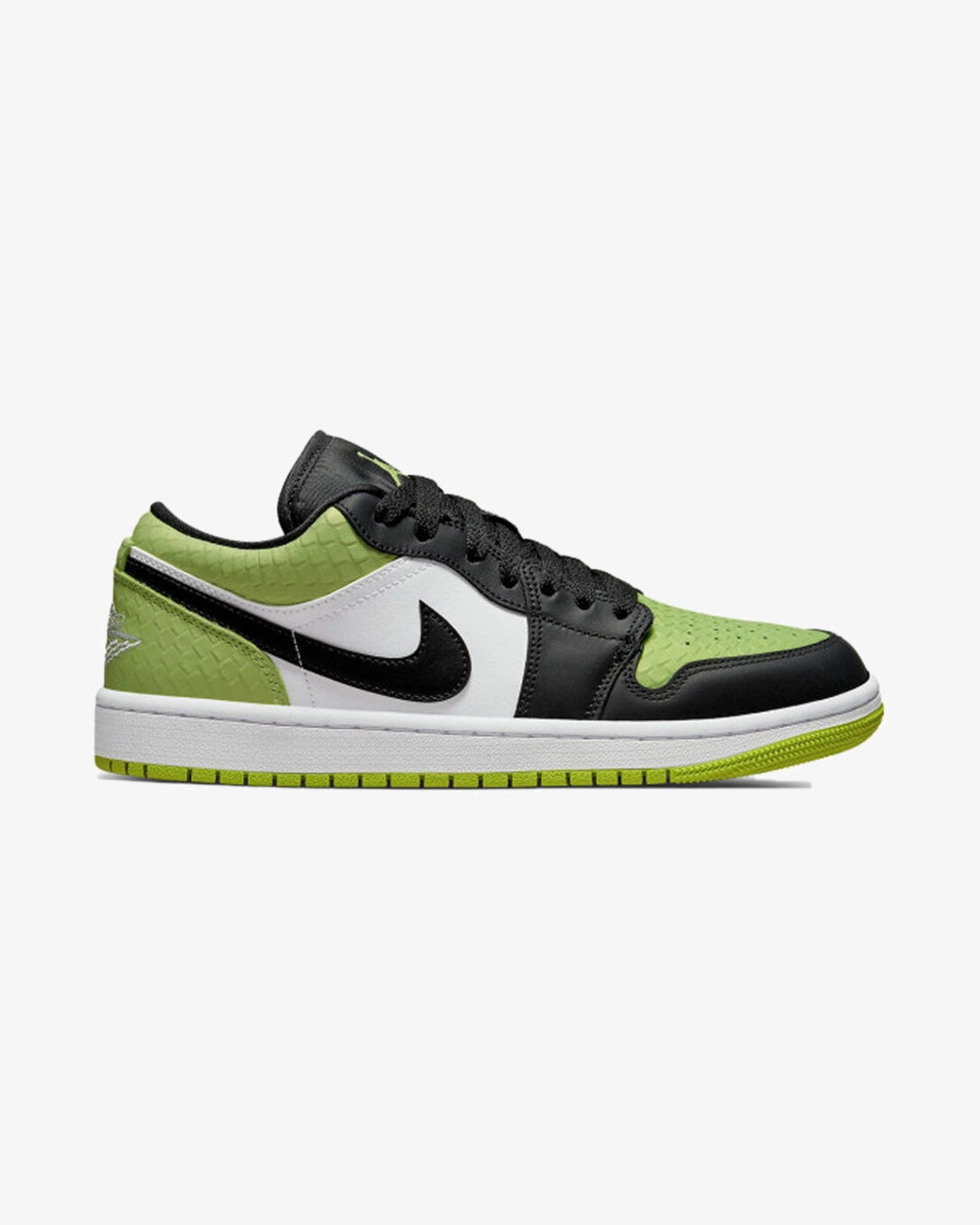 Foot Glide Trend-setting wear NIKE AIR JORDAN1 LOW SE WMNS SNAKESKIN VIVID GREEN