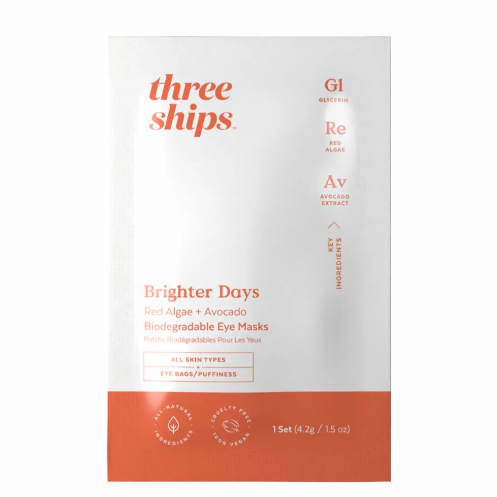 Brighter Days Red Algae   Avocado Biodegradable Eye Mask - Single