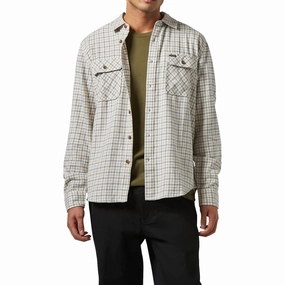Brixton Bowery Lightweight Ultra Flannel Shirt - Whitecap/Basalt Diving Boards Trendy Clothing