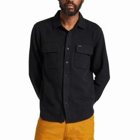 Brixton Bowery Textured Twill Over Shirt - Black Loungewear Versatile Pieces