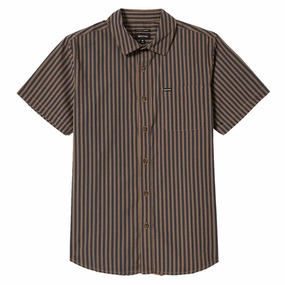 Brixton Charter Print Shirt - Washed Blue/Sunnaked  Stripe Decorations Plumbing