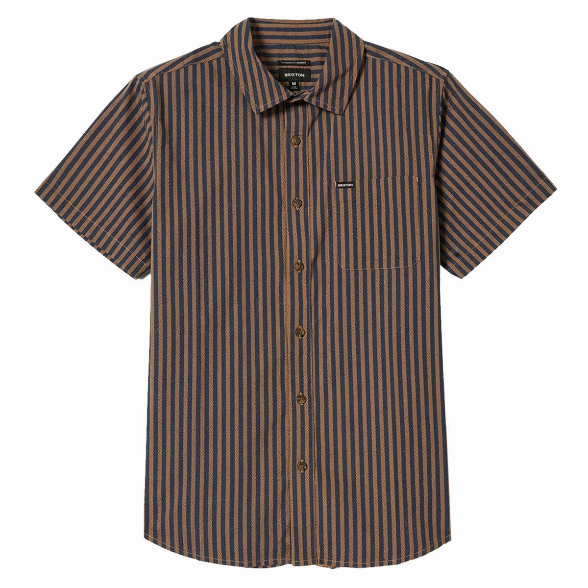 Brixton Charter Print Shirt - Washed Blue/Sunnaked  Stripe Decorations Plumbing
