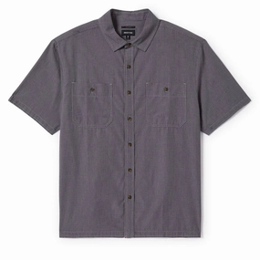 Brixton Cru Micro Plaid Shirt - Washed Navy Micro Plaid Gluten-Free Chargers