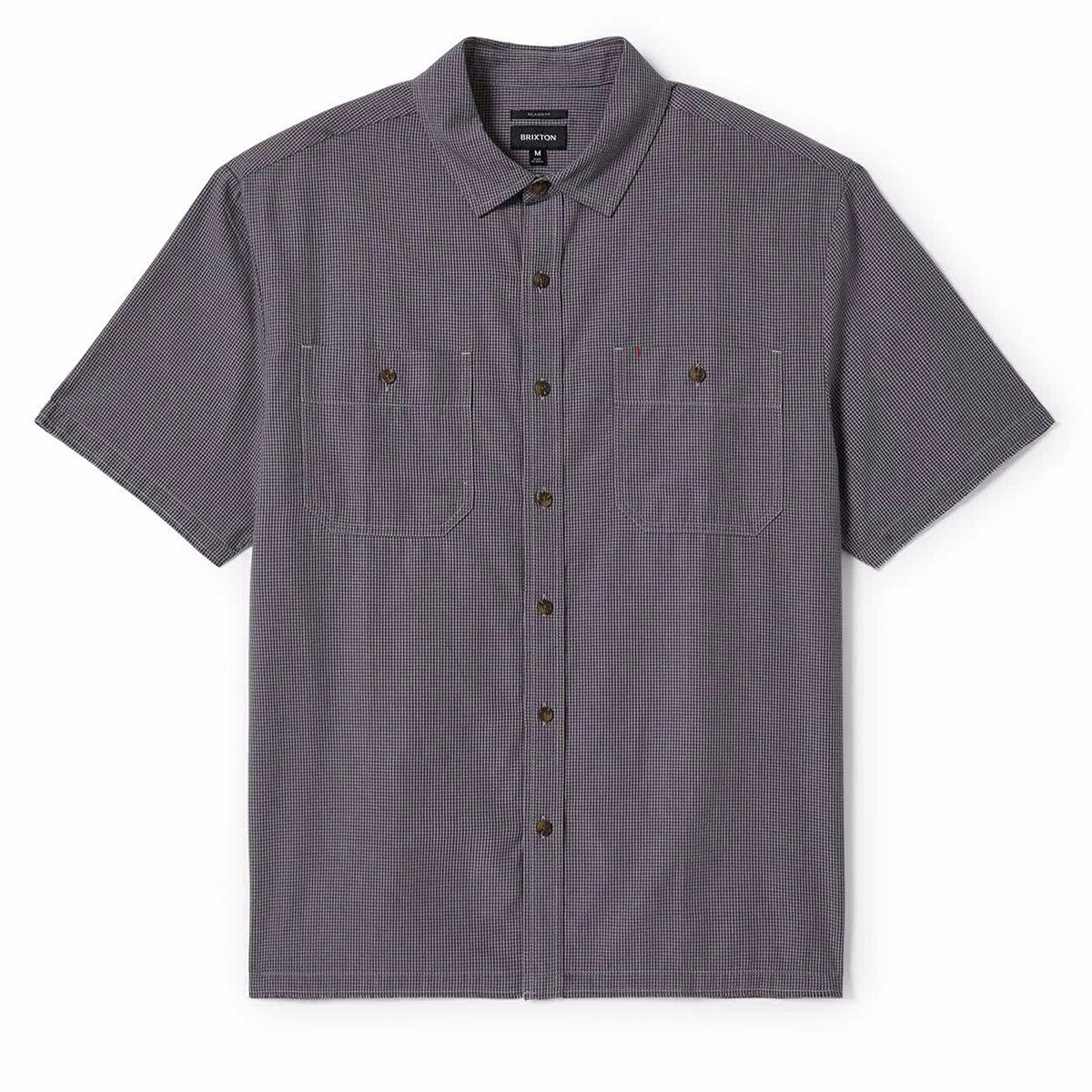 Brixton Cru Micro Plaid Shirt - Washed Navy Micro Plaid Gluten-Free Chargers
