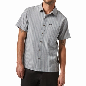 Brixton Cru Oxford Stripe Shirt - Basalt Blue/Whitcap Stripe Retail Hospitality Supplies