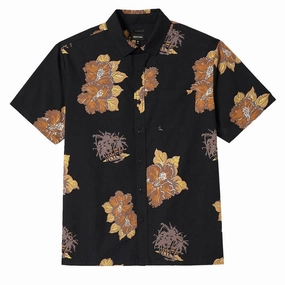 Brixton Cru Print Shirt - Washed Black/Charcoal Floral Seat Covers Safety Equipment