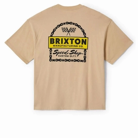 Brixton Drayton Heavyweight Relaxed T-Shirt - Cream Classic Wash Caps Comfortable Essentials