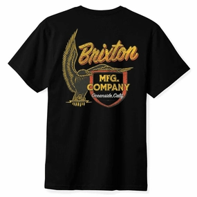 Brixton Highline T-Shirt - Black Worn Wash Books Balloons