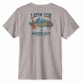 Brixton Layin' Low T-Shirt - Heather Grey Luxury Fashion Hospitality Supplies