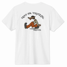 Brixton Stride Taylored T-Shirt - White Vinyl Records Tape