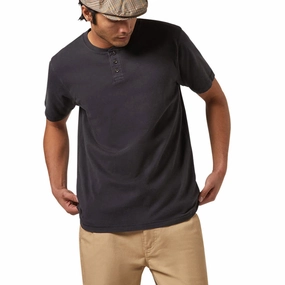 Brixton Vintage Reserve Henley Shirt - Black Sol Wash Building Materials Scissors