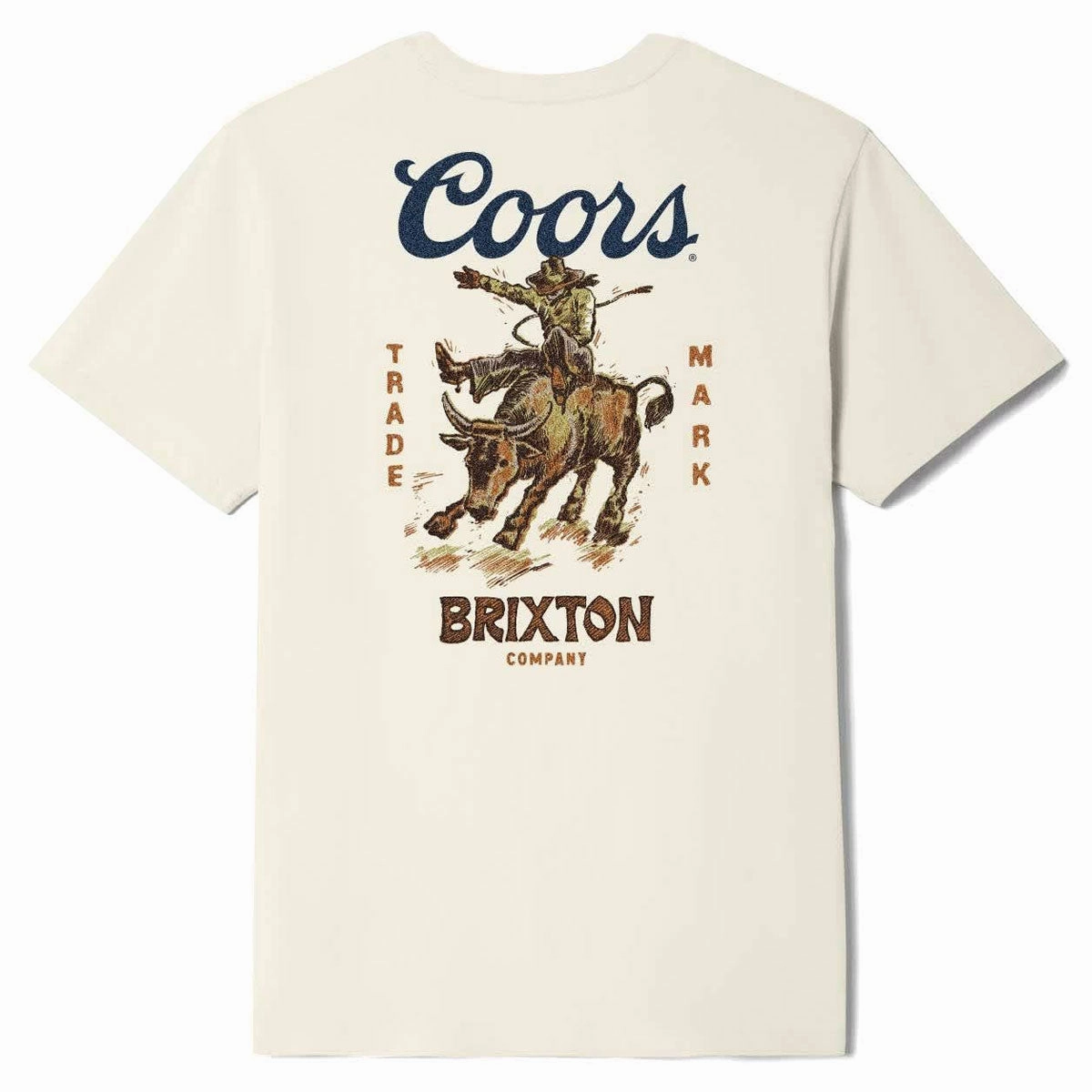 Brixton x Coors Bound T-Shirt - Cream Books Comfortable Essentials