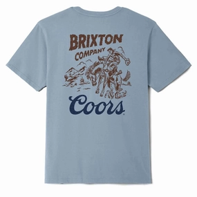 Brixton x Coors Canyon T-Shirt - Dusty Blue Hair Care Decor