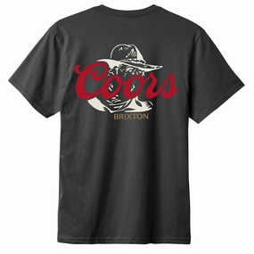 Brixton x Coors Wayne T-Shirt - Black Activewear Upcycled Fashion