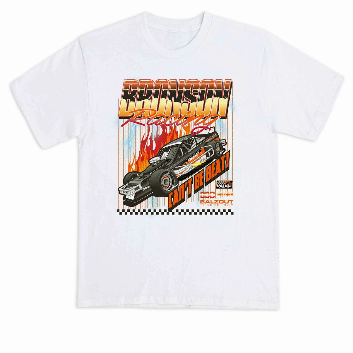 Bronson Racing Raw T-Shirt - White Vegan Art
