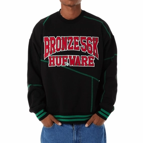 Building Materials Huf x Bronze 56k Hufware Crewneck Sweatshirt - Black Totes
