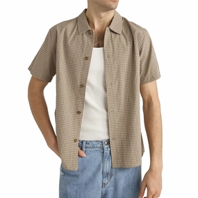 Building Materials Rhythm Check Shirt - Sand 2025 Caps