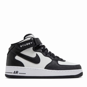 All-Weather Performance High Fit NIKE X STUSSY AIR FORCE 1 MID LIGHT BONE BLACK (NEW)