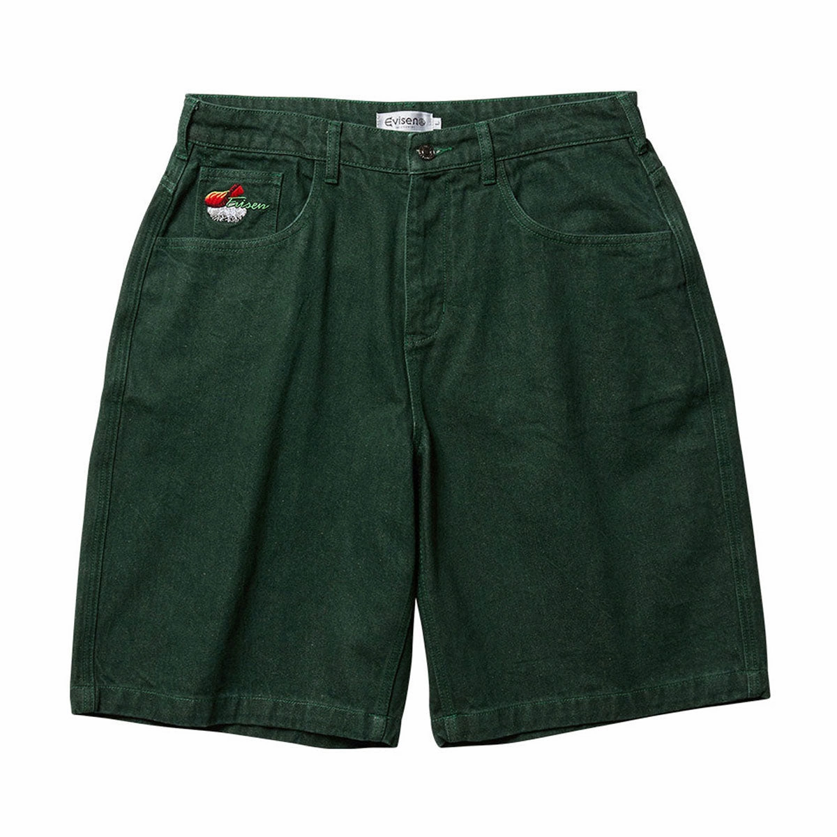 Cameras Evisen Sushi Denim Shorts - Green Industrial Clothing