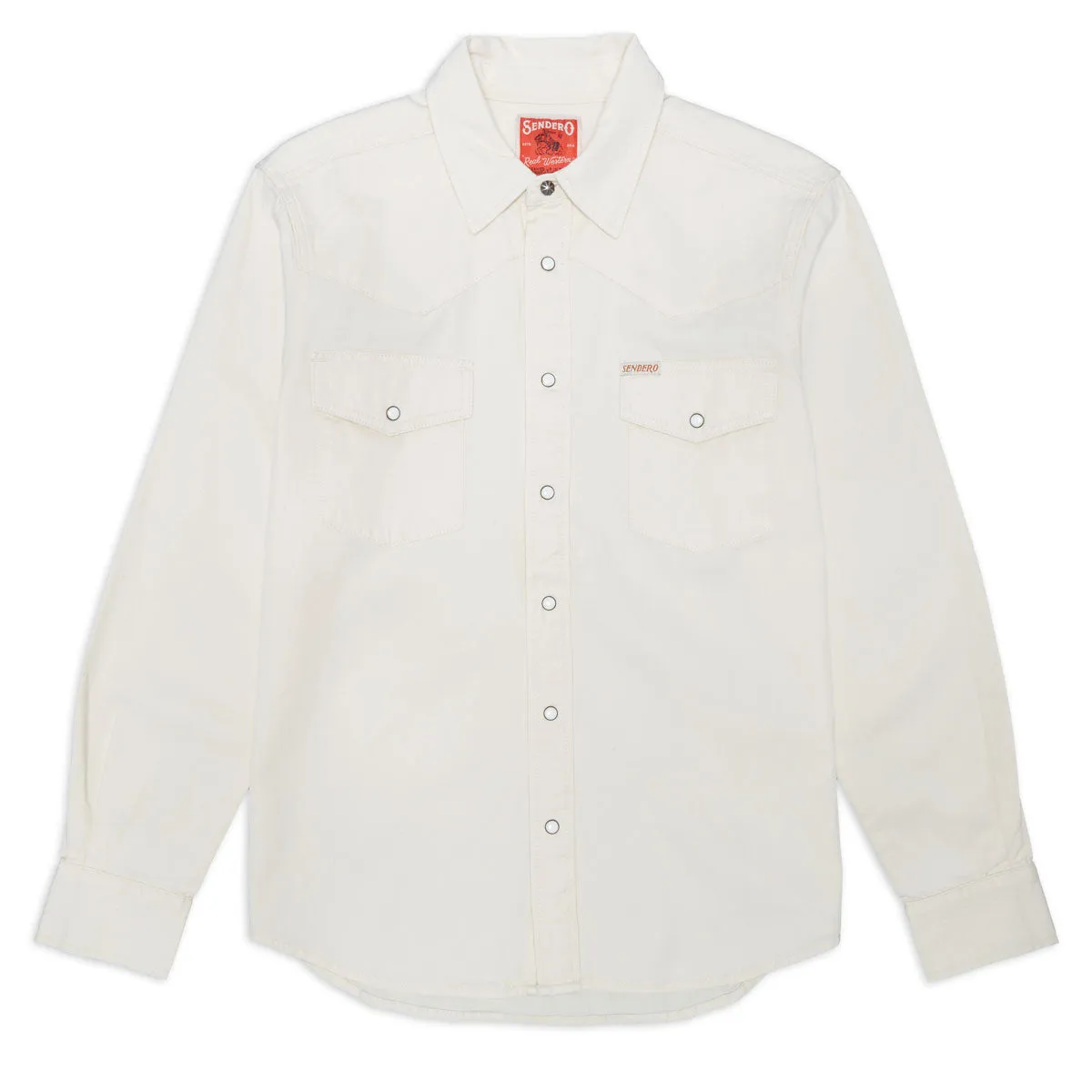 Car Wash Supplies Sendero The Wyatt Pearl Snap Long Sleeve Shirt - Ecru TV Shows