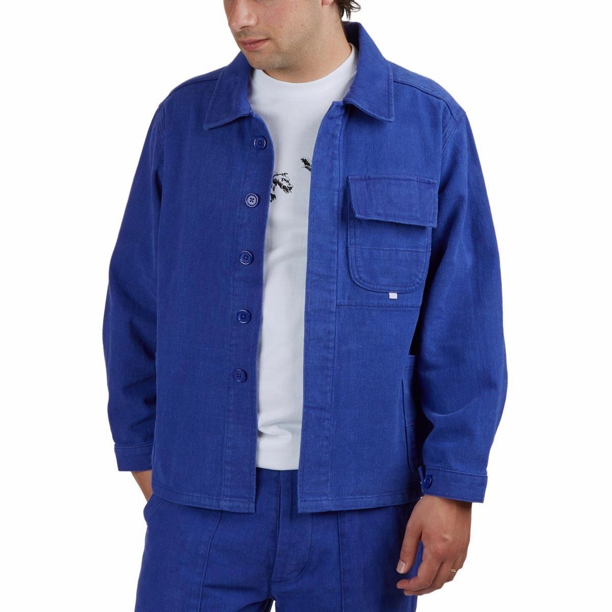 Casual Wear CCS French Cropped Chore Jacket - Blue Wool Garments