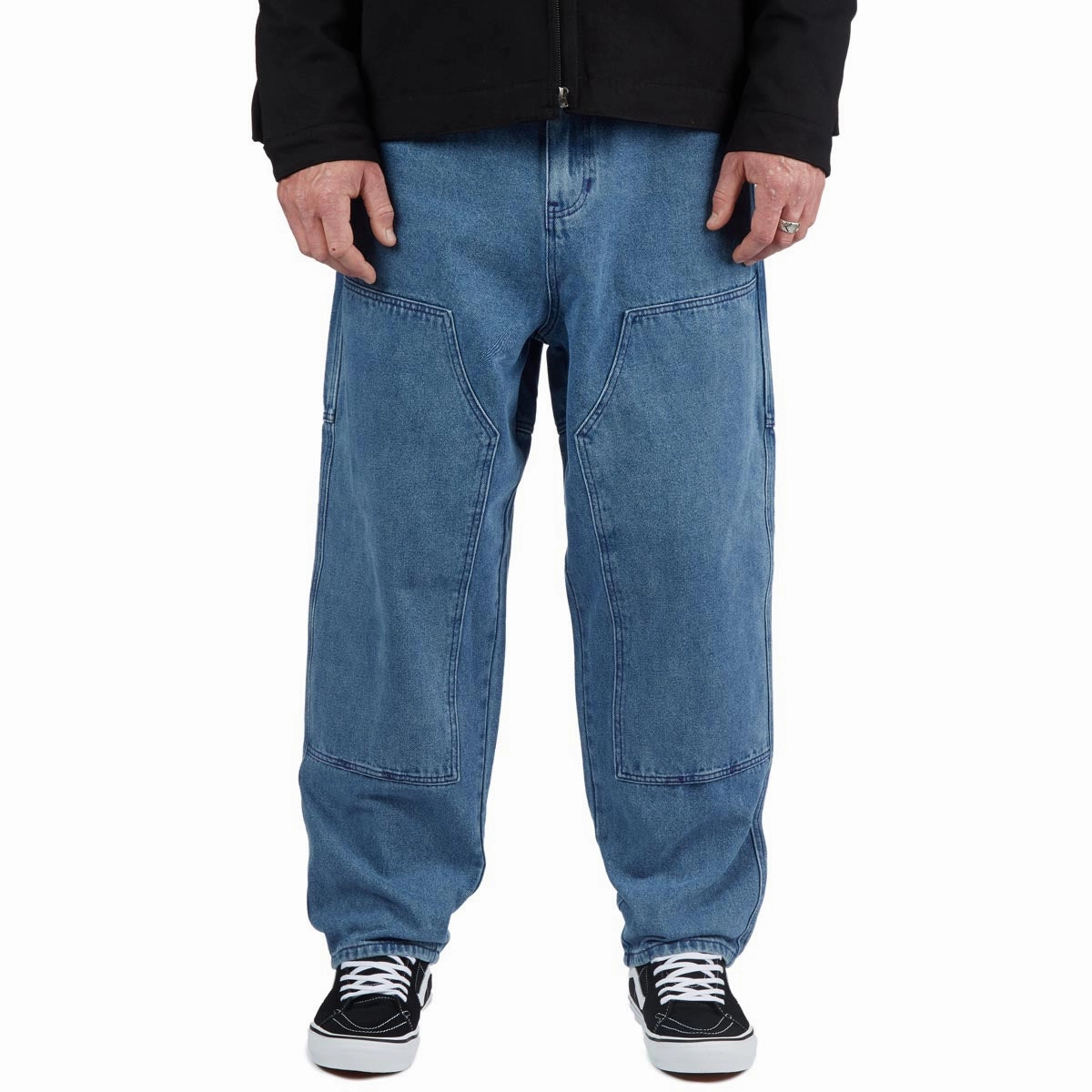 CCS 4x4 Reinforced Baggy Taper Denim Jeans - Medium Wash Toner Unisex Clothing