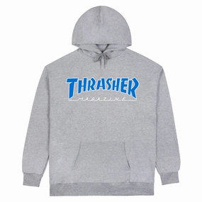 CDs Thrasher Outlined Hoodie - Grey/Blue Travel Guides