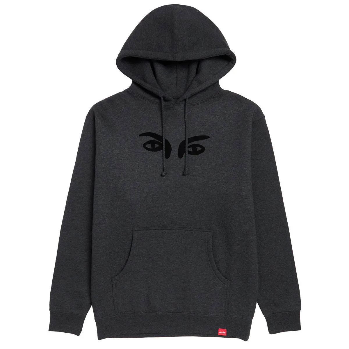 Chocolate Drip Eyes Pullover Hoodie - Charcoal Heather Vegan Stamps