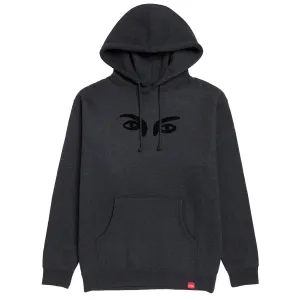 Chocolate Drip Eyes Pullover Hoodie - Charcoal Heather Vegan Stamps