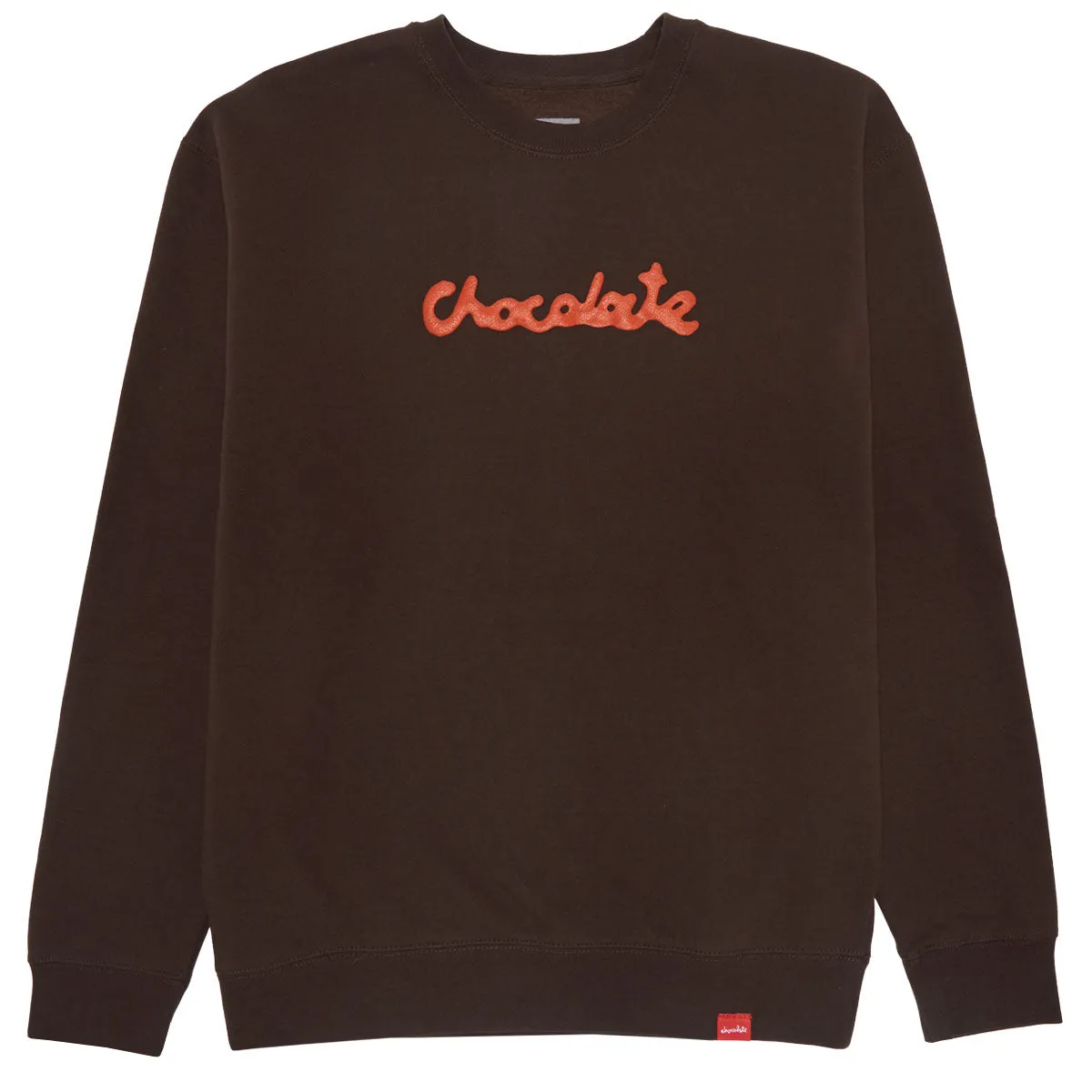 Chocolate Drip Script Crewneck Sweatshirt - Brown Books Pool Supplies