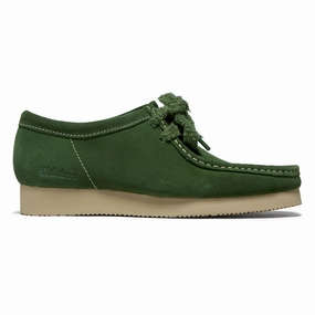 Clarks Wallabee 2604 Shoes - Green Suede Tours Textbooks