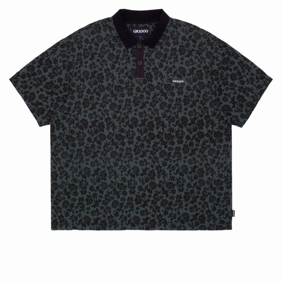 Clothing Essentials GX1000 Polo Shirt - Floral Emerald Maps