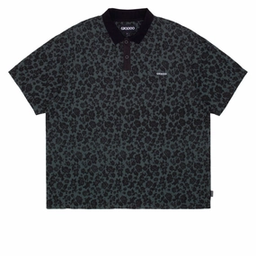 Clothing Essentials GX1000 Polo Shirt - Floral Emerald Maps