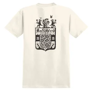 Coins Anti-Hero Coat Of Arms T-Shirt - Cream/Black Prints Gluten-Free