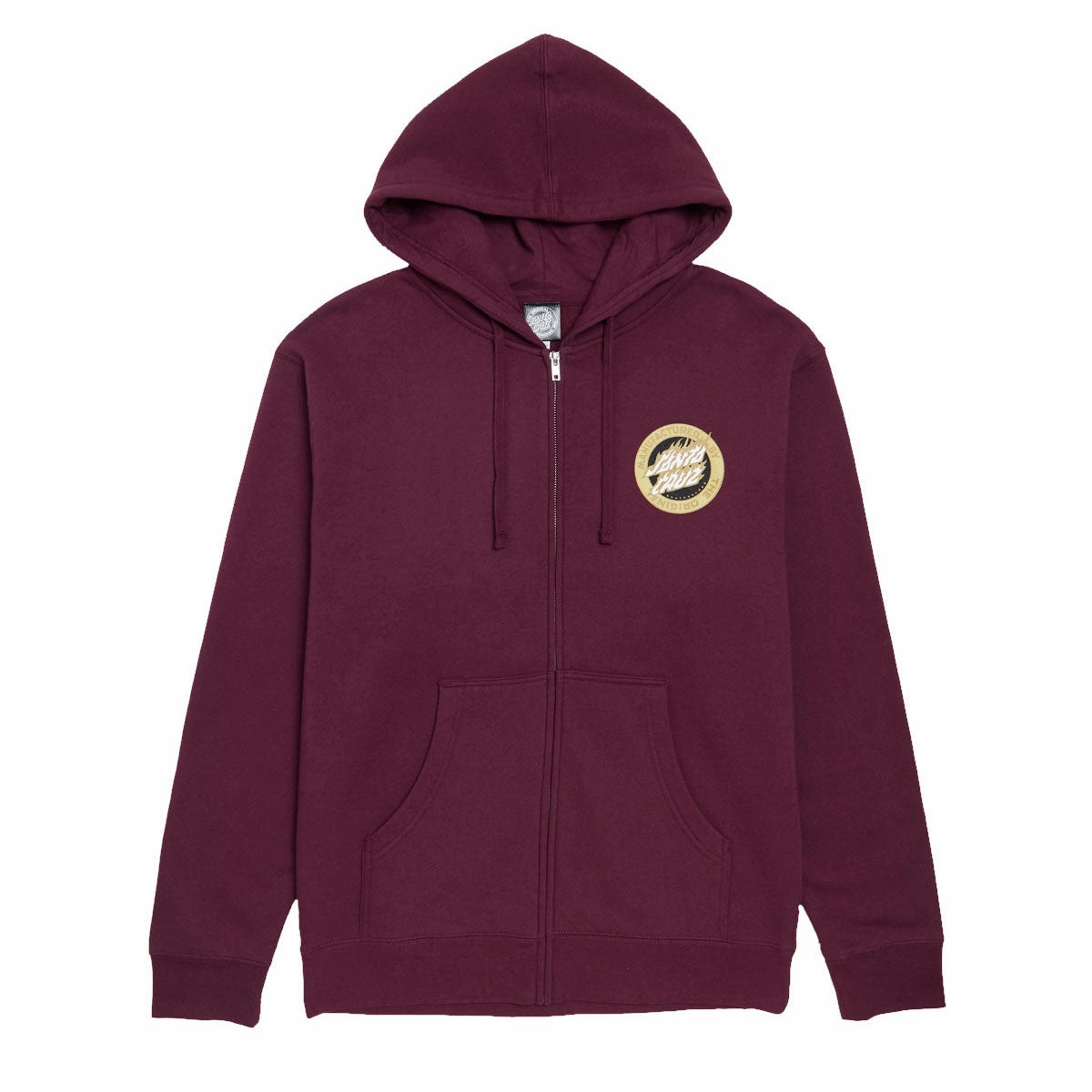 Collectibles Santa Cruz Flamed MFG Dot Zip Up Hoodie - Maroon Health & Fitness