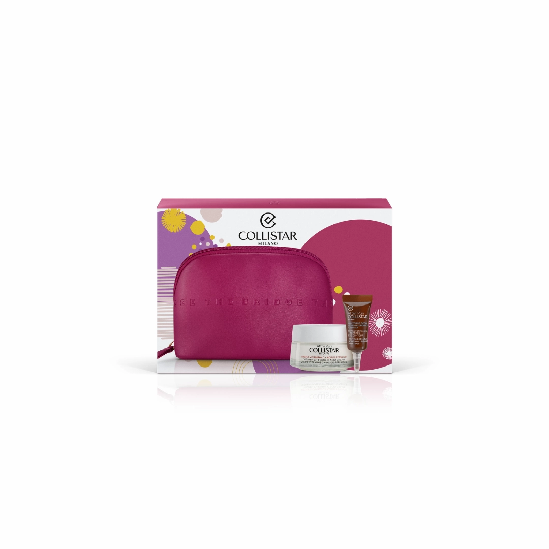 Collistar Vitamin C Cream   Hyaluronic Acid Eye Contour Pouch Set