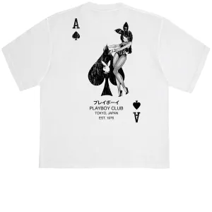 Color Bars x Playboy Ace Of Spades Distressed T-Shirt - Lunar Rock Action Figures Hotels