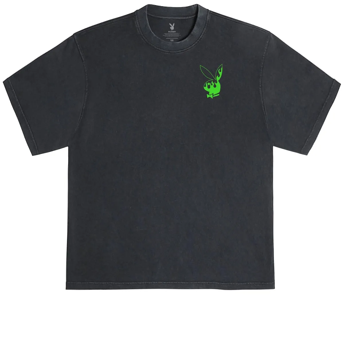 Color Bars x Playboy Flames 2.0 T-Shirt - Black/Slime Green Streaming Services Fan Gear