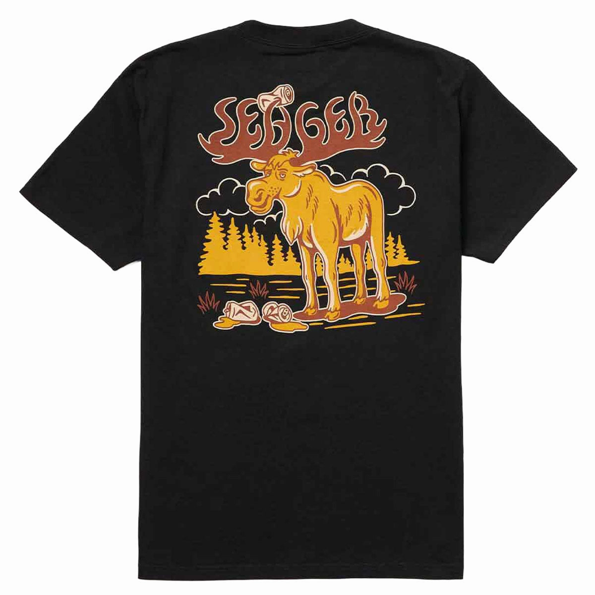 Comedy Shows Seager Tipsy Moose T-Shirt - Black Plumbing
