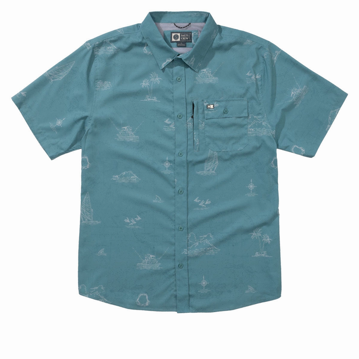 Concerts Salty Crew Helmsman UV Button Up Shirt - Hydro Vegan