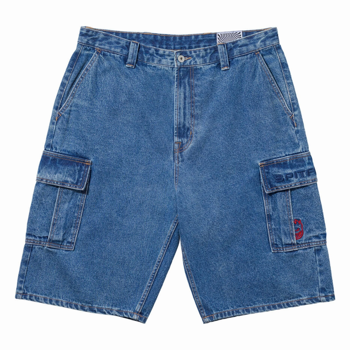 Concerts Spitfire Classic '87 Denim Cargo Shorts - Light Stone Wash Toothpaste