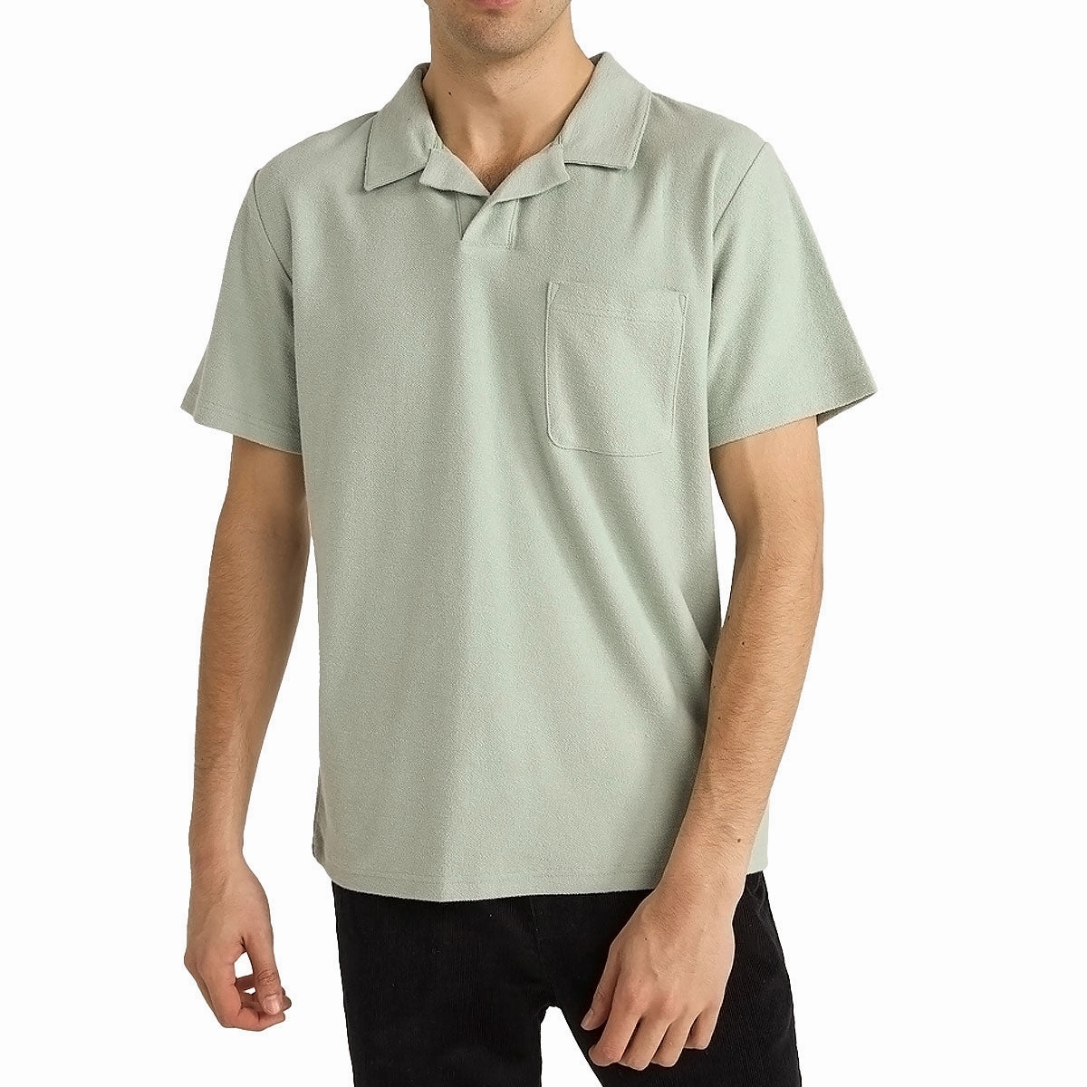 Conditioner Rhythm Vintage Terry Polo Shirt - Seafoam Minimalist Design