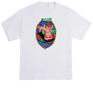 Corduroy Trix T-Shirt - White Yoga Wear Graphic Design